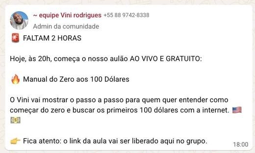 Grupo · 18h · faltam 2 horas