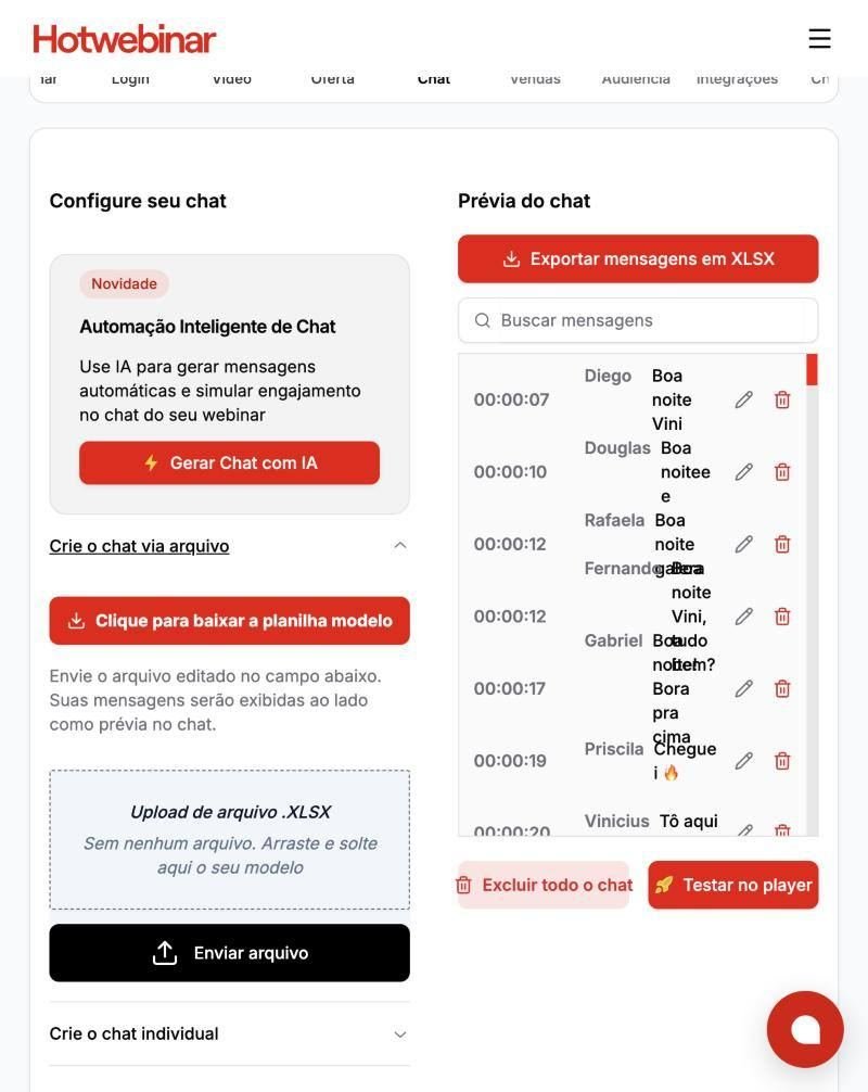 Etapa 6 · Chat por planilha
