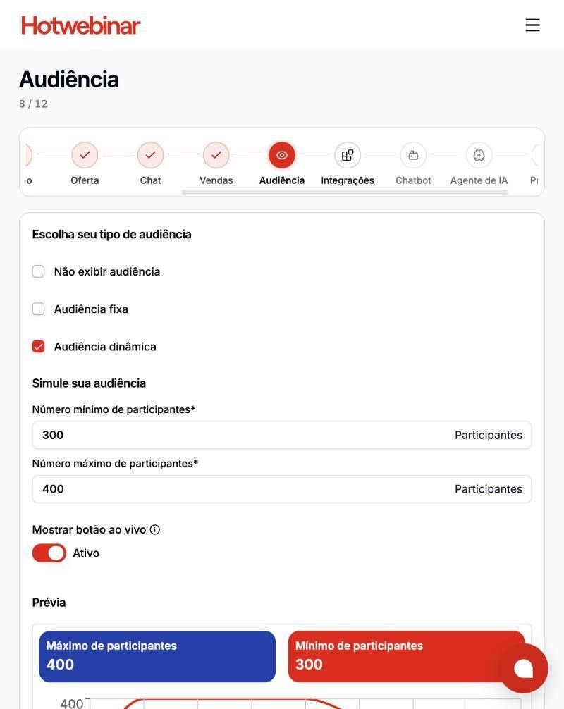 Etapa 8 · Audiência dinâmica