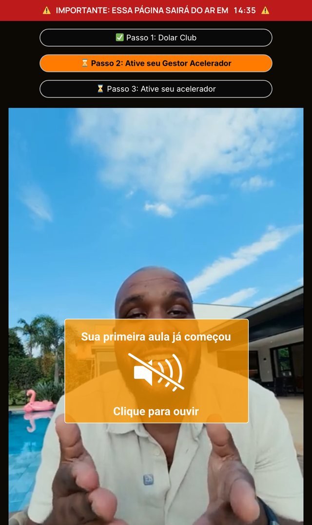 Página real do upsell 1, gestor de implementação